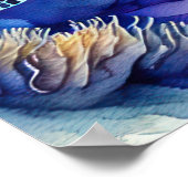 Waterverf Schilderen van Kleurrijk Zee Schildpad I Poster (Hoek)