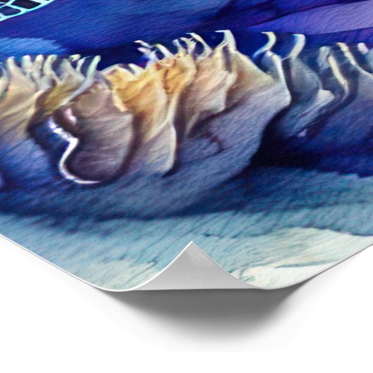 Waterverf Schilderen van Kleurrijk Zee Schildpad I Poster (Hoek)