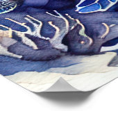 Waterverf Schilderen van Kleurrijk Zee Schildpad V Poster (Hoek)