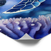 Waterverf Schilderen van Kleurrijk Zee Schildpad V Poster (Hoek)