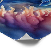 Waterverf Schilderen van Kleurrijk Zee Schildpad X Poster (Hoek)