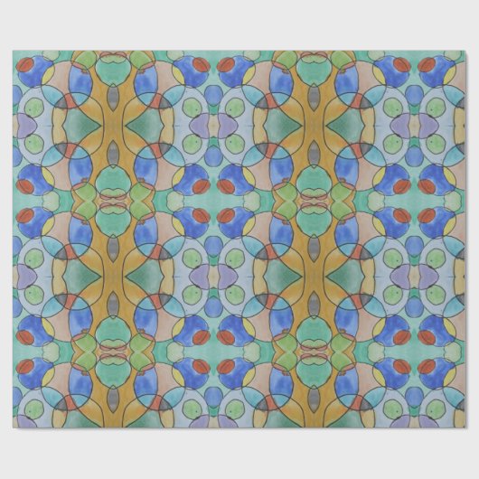 Waterverf schilderen van kleurrijke cirkels, Kinde Cadeaupapier (Vlak)