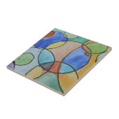 Waterverf schilderen van kleurrijke cirkels, Kinde Tegeltje (Zijkant)