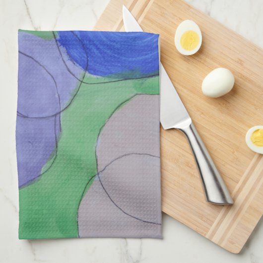 Waterverf schilderen van kleurrijke cirkels, Kinde Theedoek (Quarter Fold)