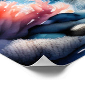 Waterverf Schilderen van Koraalrif Roze Poster (Hoek)