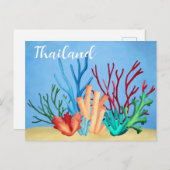Waterverf schilderen van koralen van zee briefkaart (Voorkant / Achterkant)