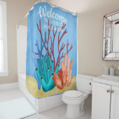 Waterverf schilderen van koralen van zee douchegordijn (In situ)