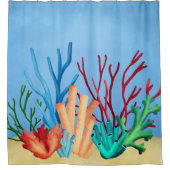 Waterverf schilderen van koralen van zee douchegordijn (Voorkant)
