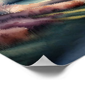 Waterverf Schilderen van Landelijk Landschap Poster (Hoek)