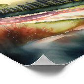 Waterverf Schilderen van Landelijk Landschap Poster (Hoek)