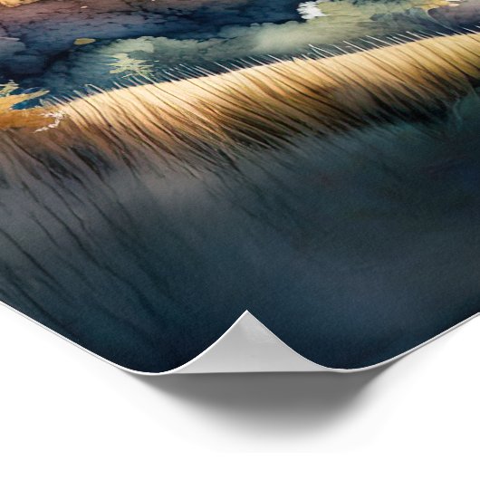 Waterverf Schilderen van Landelijk Landschap Poster (Hoek)