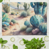 Waterverf Schilderen van Landelijk Landschapswoest Theedoek (Gevouwen)