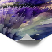 Waterverf Schilderen van Lavendelvelden Landschap Poster (Hoek)