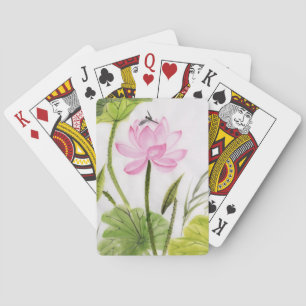 Waterverf schilderen van Lotus Flower 2 2 Speelkaarten