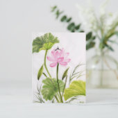 Waterverf schilderen van Lotus Flower 2 Briefkaart (Staand voorkant)