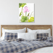 Waterverf schilderen van Lotus Flower 2 Canvas Afdruk (Insitu (Slaapkamer))