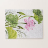 Waterverf schilderen van Lotus Flower 2 Legpuzzel (Horizontaal)