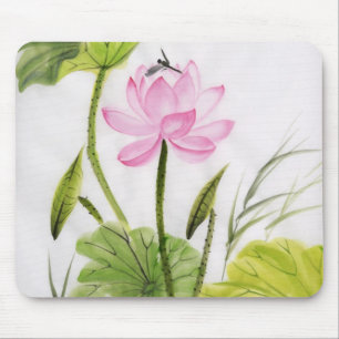Waterverf schilderen van Lotus Flower 2 Muismat
