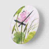 Waterverf schilderen van Lotus Flower 2 Ronde Klok (Hoek)