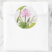 Waterverf schilderen van Lotus Flower 2 Ronde Sticker (Tas)