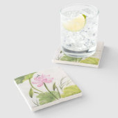 Waterverf schilderen van Lotus Flower 2 Stenen Onderzetter (Zijkant)