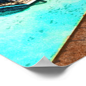 Waterverf Schilderen van Maldiven Resort Poster (Hoek)