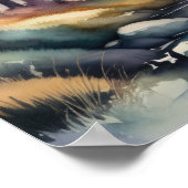 Waterverf Schilderen van Moose in Bos 1:1 Poster (Hoek)