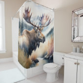 Waterverf Schilderen van Moose Natuur Douchegordijn (In situ)