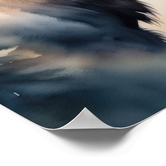 Waterverf Schilderen van Moose Natuur Poster (Hoek)