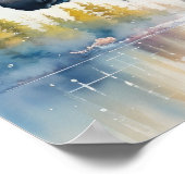 Waterverf Schilderen van Moose Natuur Poster (Hoek)