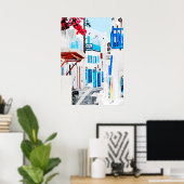Waterverf schilderen van Mykonos Poster (Thuiskantoor)