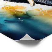 Waterverf Schilderen van Olifant 1:1 Poster (Hoek)