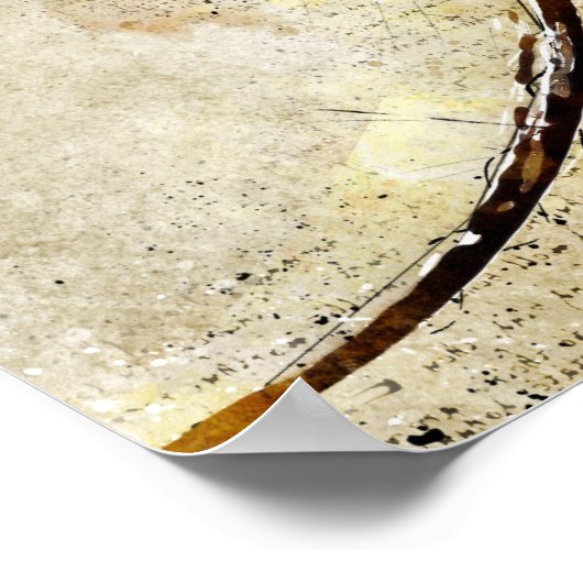  Waterverf Schilderen van olifantenkop Poster (Hoek)