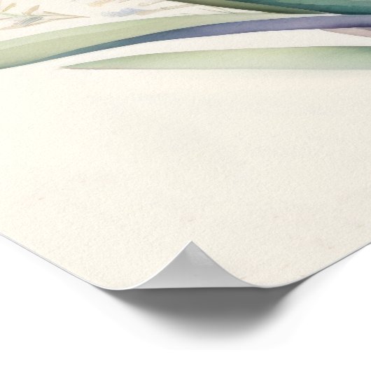 Waterverf Schilderen van Paarse Iris Poster (Hoek)