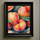 Waterverf Schilderen van perziken Poster