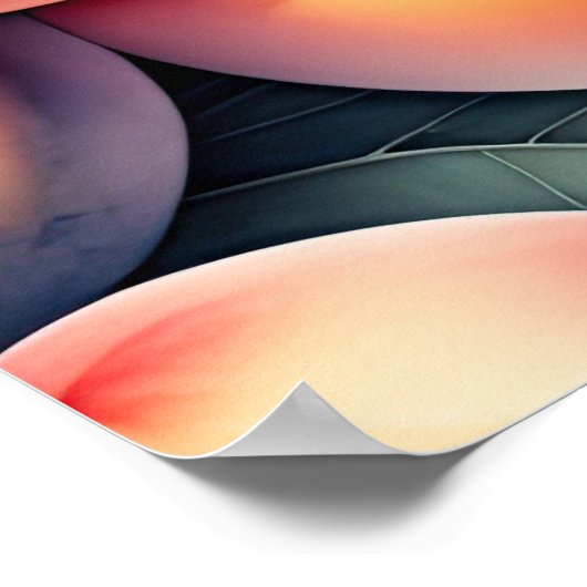 Waterverf Schilderen van perziken Poster (Hoek)