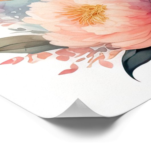 Waterverf Schilderen van Pioenen Poster (Hoek)