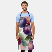 Waterverf Schilderen van Pruimen Schort (Gedragen)