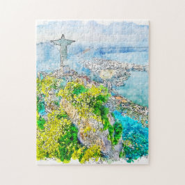 Waterverf Schilderen van Rio de Janeiro Legpuzzel