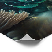 Waterverf Schilderen van Rood Haired Zeemeermin 1: Poster (Hoek)