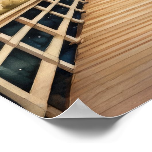 Waterverf Schilderen van Shoreline Boardwalk Poster (Hoek)