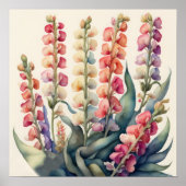 Waterverf Schilderen van Snapdragons Poster (Voorkant)