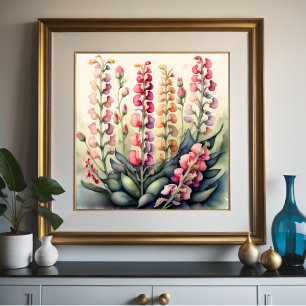 Waterverf Schilderen van Snapdragons Poster