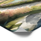 Waterverf Schilderen van Tuinlandschap Poster (Hoek)