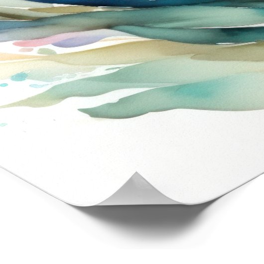 Waterverf Schilderen van vis Abstract II Poster (Hoek)