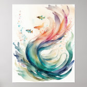 Waterverf Schilderen van vis Abstract II Poster (Voorkant)