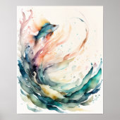 Waterverf Schilderen van vis Abstract Poster (Voorkant)