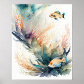 Waterverf Schilderen van Vis Poster (Voorkant)