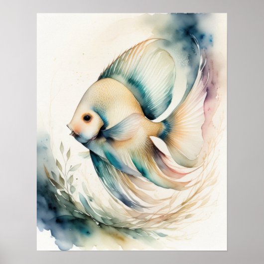 Waterverf Schilderen van Vis Poster (Voorkant)