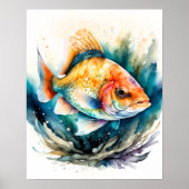 Waterverf Schilderen van Vis Poster (Voorkant)